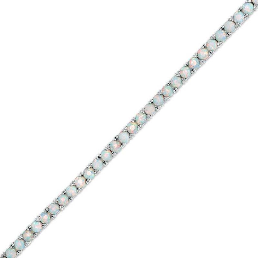 Banter 3Mm Lab-Created Opal Tennis Bracelet In Solid Sterling Silver - 7.25" Bracelets