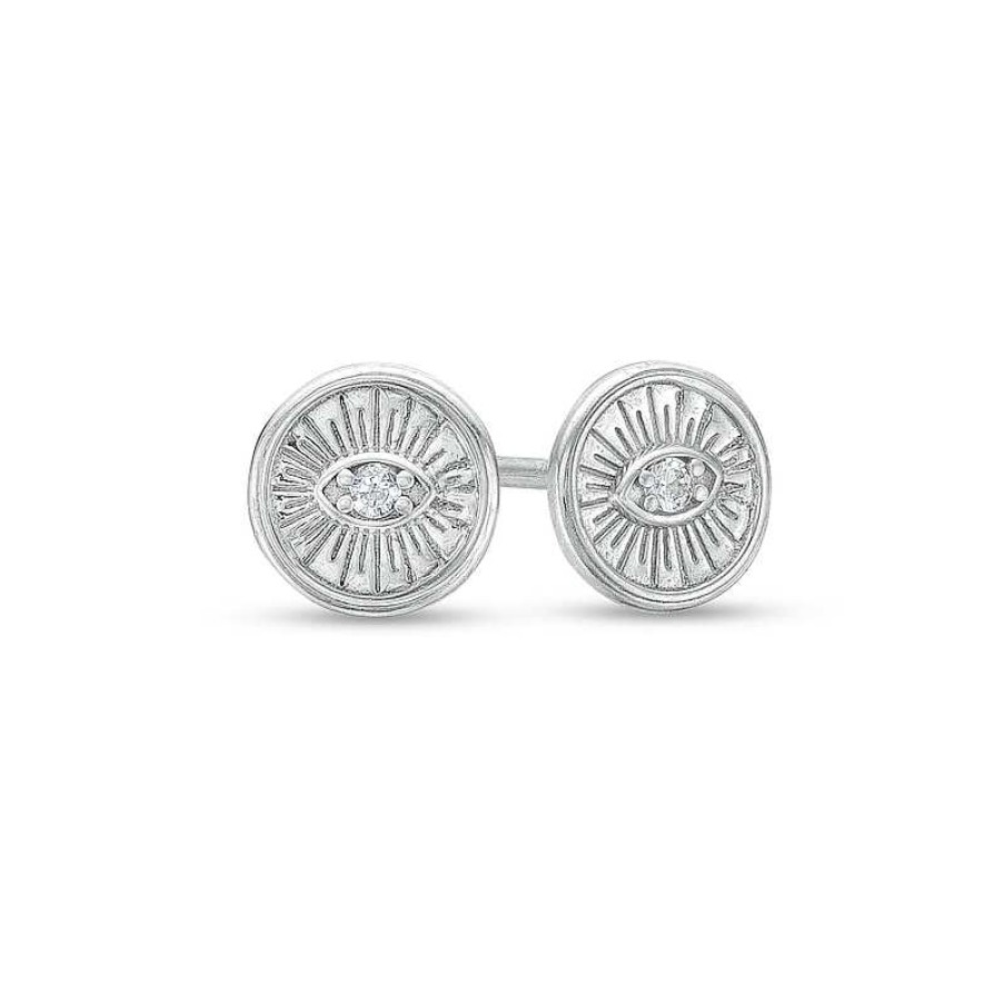 Banter Cubic Zirconia Evil Eye Stud Earrings In Sterling Silver Earrings