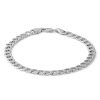 Banter 10K Hollow White Gold Beveled Curb Chain Bracelet - 7.5" Bracelets