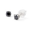 Banter 4Mm Black Cubic Zirconia Stud Earrings In Sterling Silver Earrings