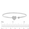 Banter 1/6 Ct. T.W. Diamond Double Heart Open Bangle In Sterling Silver Tube Bracelets