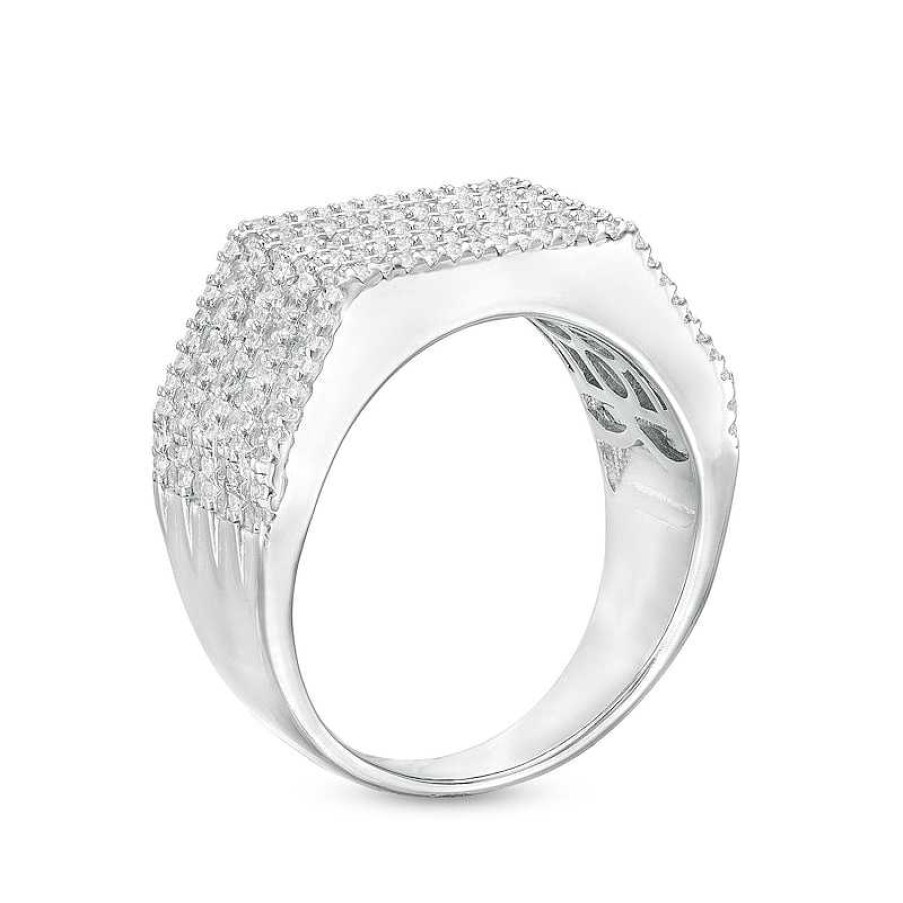 Banter Cubic Zirconia Multi-Layer Baguette Ring In Solid Sterling Silver Rings