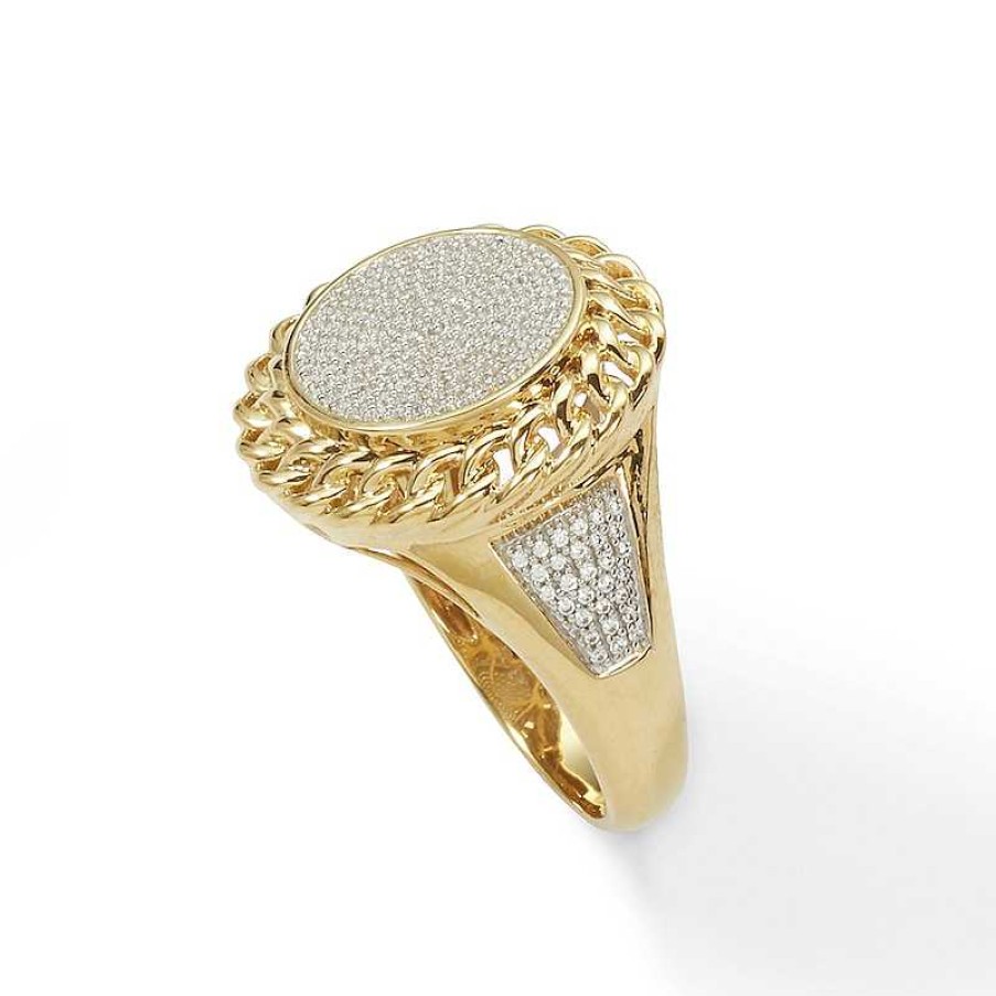 Banter 1/2 Ct. T.W. Diamond Chain Frame Coin-Style Ring In 10K Gold Rings