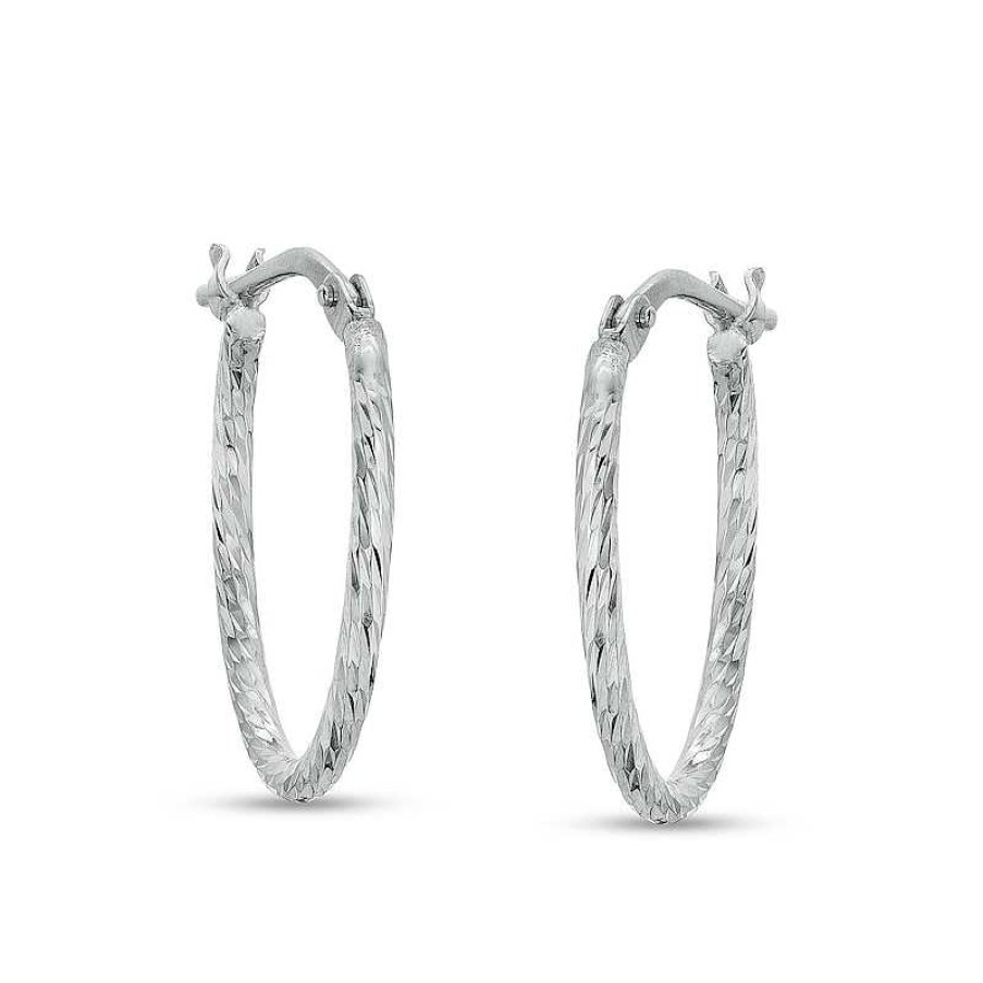 Banter Made In Italy 15Mm Diamond-Cut Twist Hollow Tube Hoop Earrings In Hollow Sterling Silver Earrings