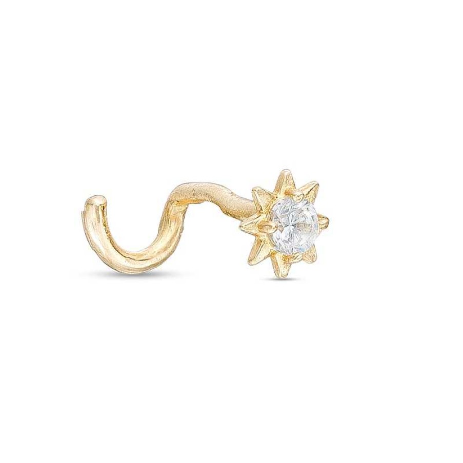 Banter 14K Gold Starburst Screw Nose Stud - 20G 5/16" Nose