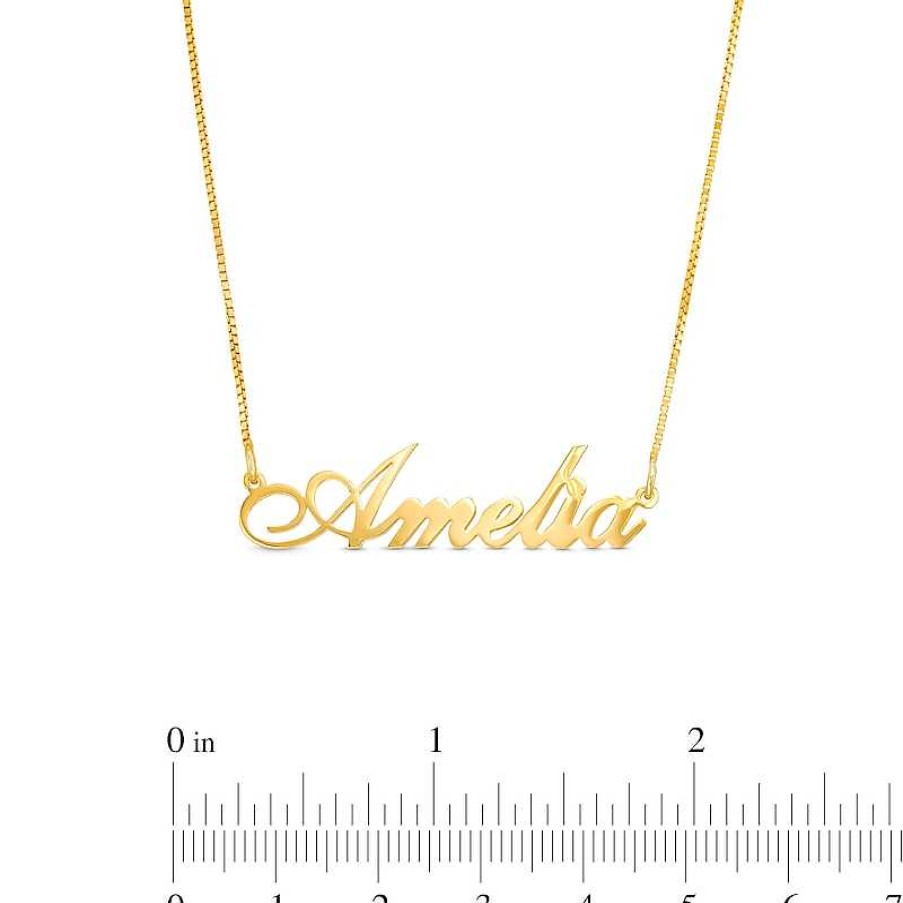 Banter Personalized Flourish Script Name Chain Necklace In Sterling Silver With 14K Gold Plate - 18" Necklaces