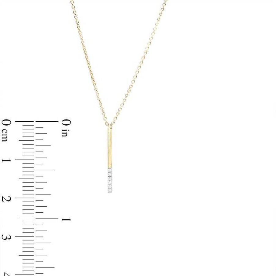 Banter Diamond Accent "I" Initial Necklace In Sterling Silver With 14K Gold Plate - 18" Necklaces