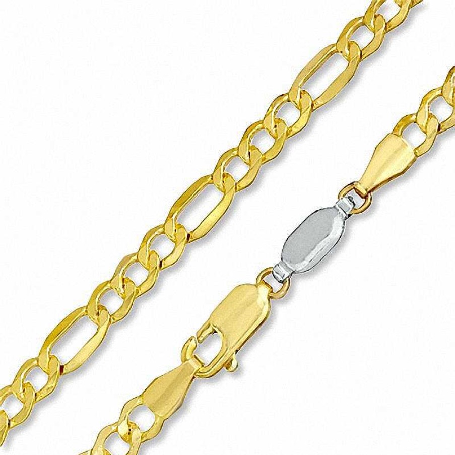 Banter 100 Gauge Semi-Solid Pav Figaro Chain Bracelet In 14K Gold Bonded Sterling Silver - 7.5" Bracelets