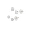 Banter Cubic Zirconia Solitaire Stud Earrings Set In 10K White Gold Earrings