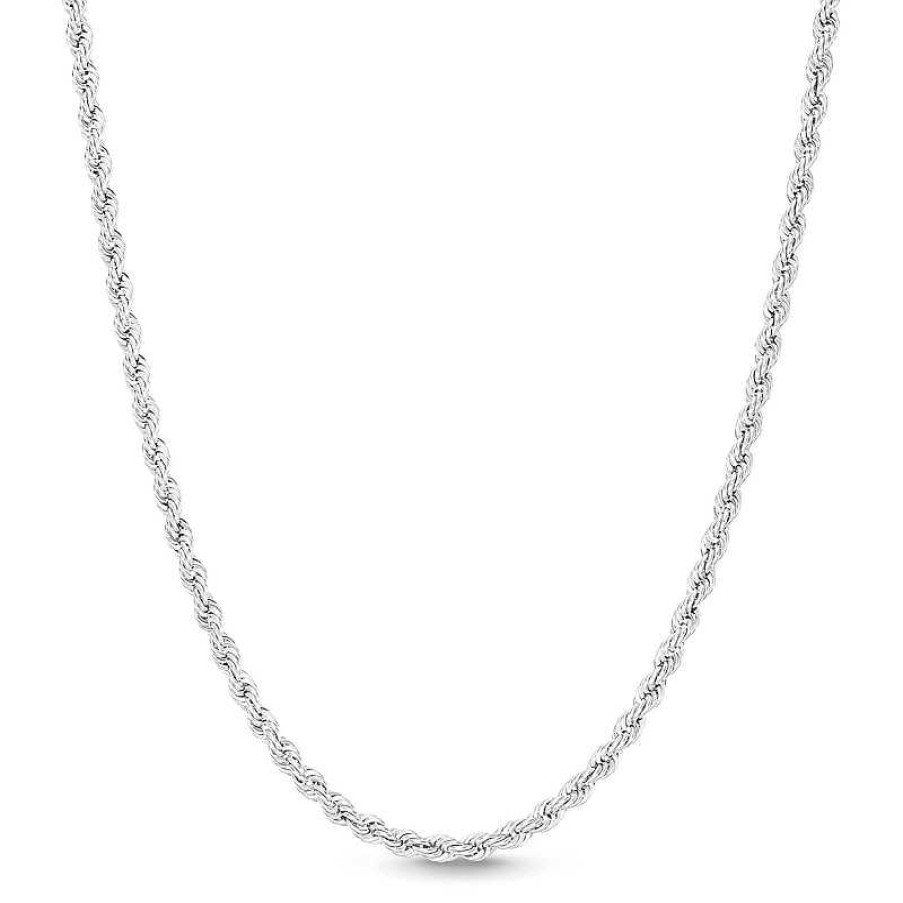 Banter 2.7Mm Rope Chain Necklace In 10K Hollow White Gold - 22" Necklaces