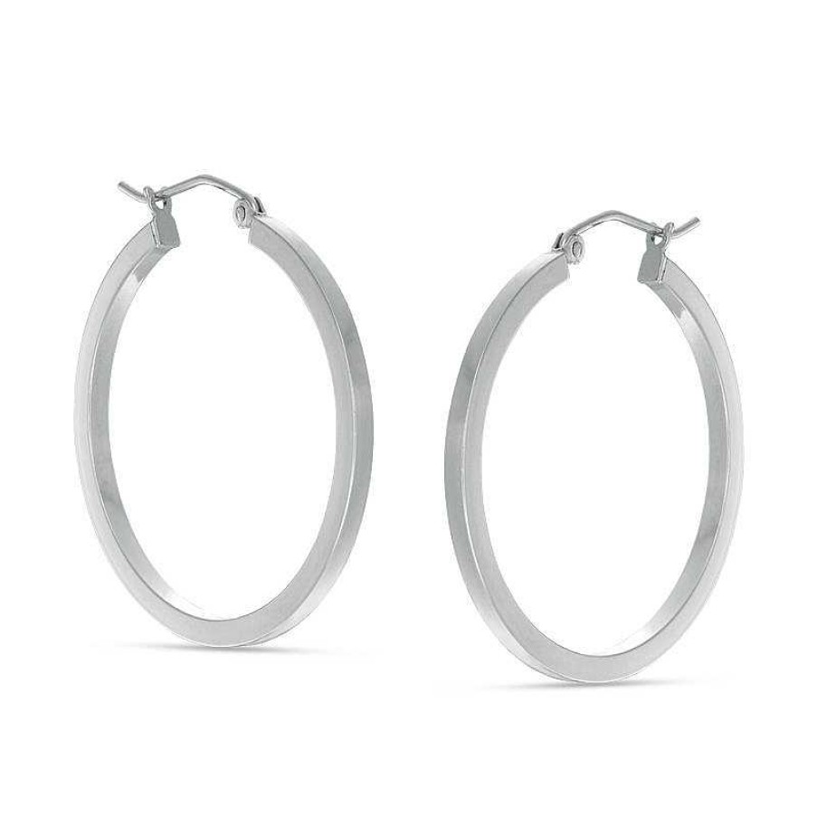 Banter 30Mm Square Tube Hoop Earrings In Hollow Sterling Silver Earrings