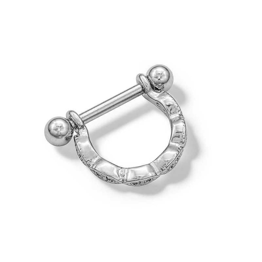 Banter Stainless Steel Cz Septum Hoop - 16G 3/8" Nose