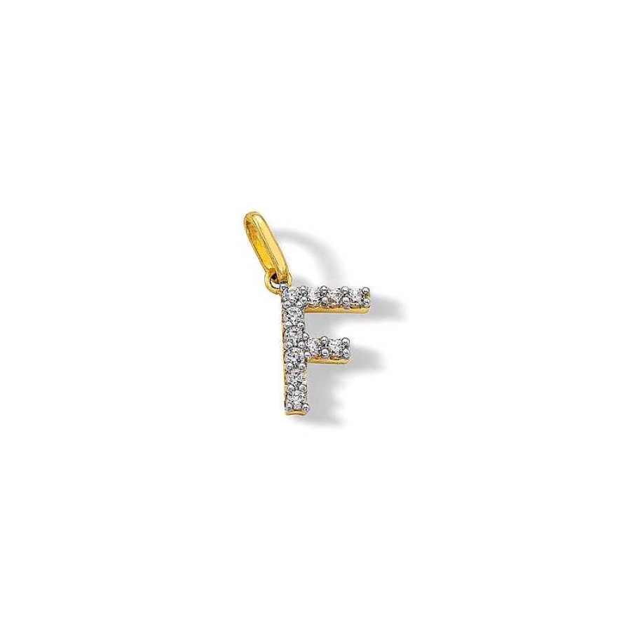 Banter 10K Solid Gold Cz F Initial Charm Charms