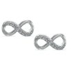 Banter Cubic Zirconia Infinity Stud Earrings In Solid Sterling Silver Earrings