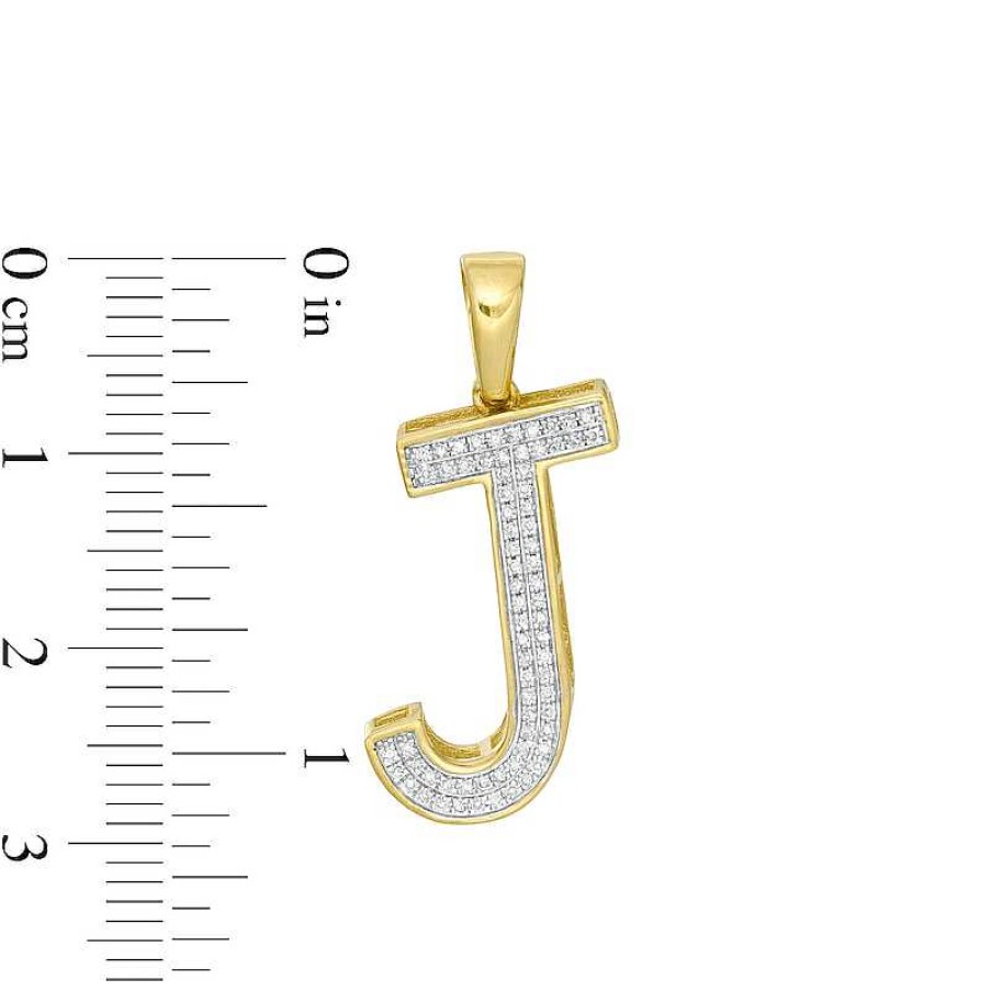 Banter 1/8 Ct. T.W. Diamond "J" Initial Necklace Charm In 10K Gold Charms