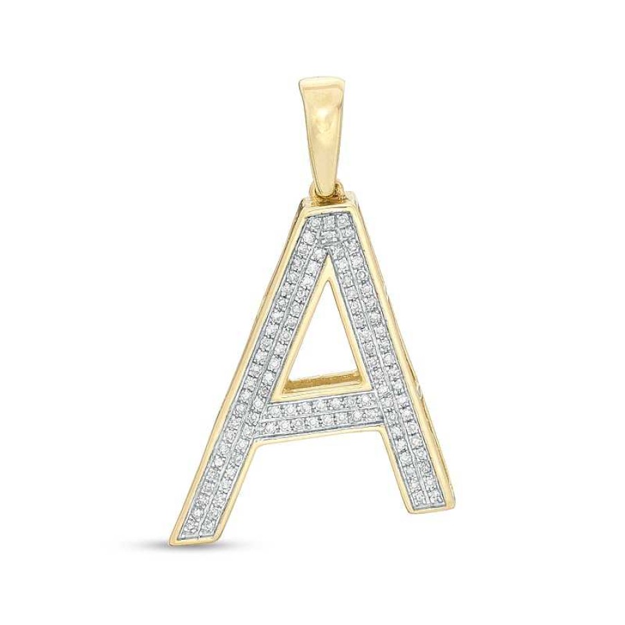 Banter 1/5 Ct. T.W. Diamond "A" Necklace Charm In 10K Gold Charms