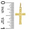 Banter Diamond-Cut Border Cross Charm In 10K Gold Charms