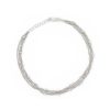 Banter Made In Italy Bead Station Triple Strand Singapore Chain Anklet In Solid Sterling Silver - 10" Ankle