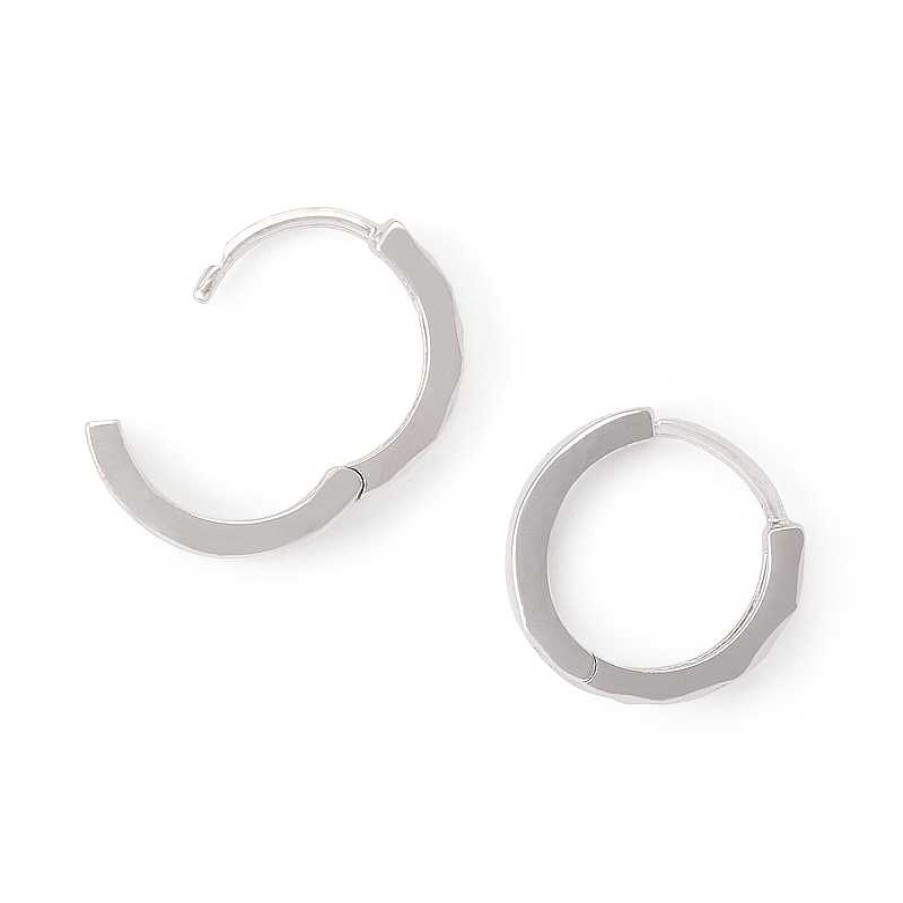 Banter Diamond-Cut Huggie Hoop Earrings In Solid Sterling Silver Earrings