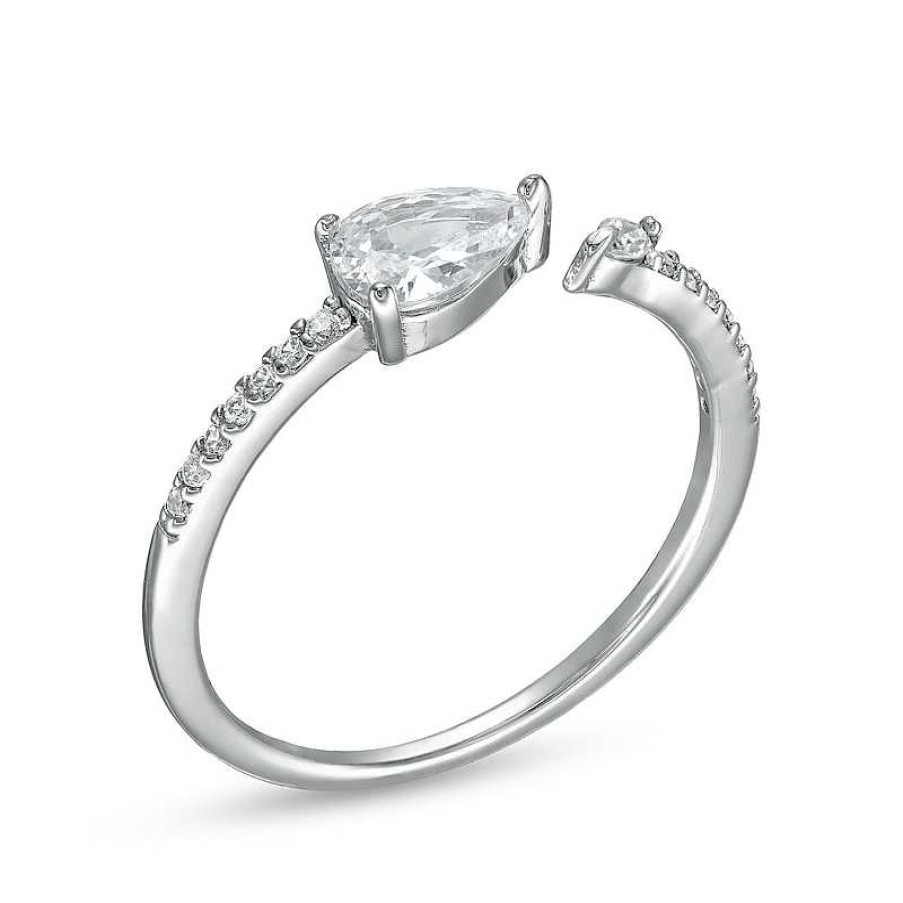 Banter Sterling Silver Cz Pear-Shaped, Marquise And Round Adjustable Midi/Toe Ring Rings