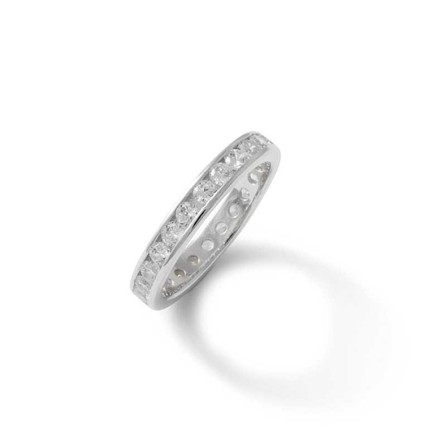 Banter Cubic Zirconia Eternity Band In Sterling Silver Rings