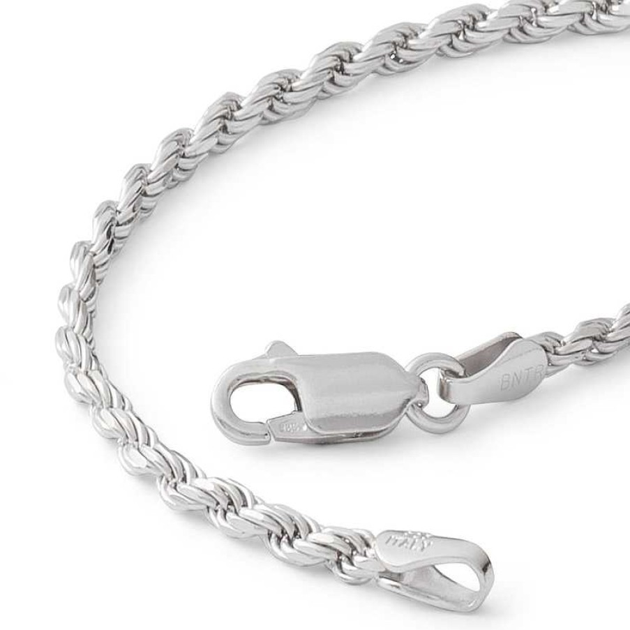 Banter Made In Italy 050 Gauge Diamond-Cut Solid Rope Chain Bracelet In Solid Sterling Silver Bracelets