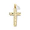 Banter Diamond-Cut Faceted Cross Necklace Charm In 10K Solid Gold Charms