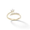 Banter 4Mm Star-Shaped Cubic Zirconia Bypass Wrap Ring In 10K Gold Rings