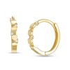 Banter Cubic Zirconia 10Mm Honeycomb Zig-Zag Huggie Hoop Earrings In 10K Gold Earrings