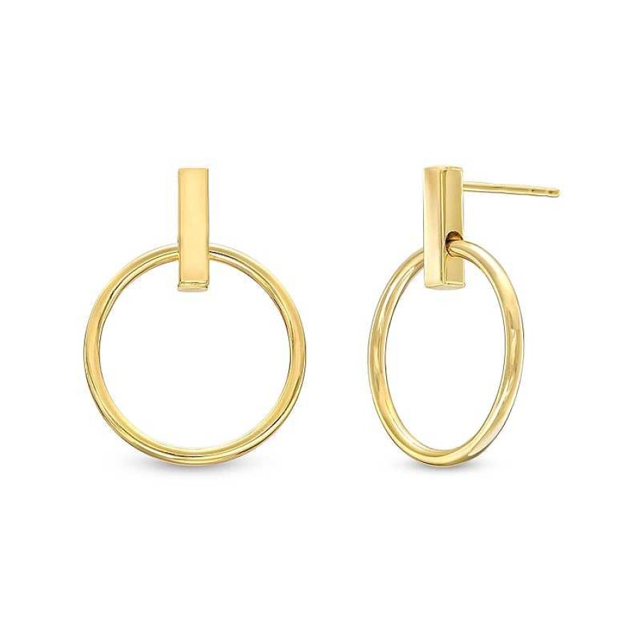 Banter Large Open Circle Stud Earrings In 10K Tube Gold Earrings