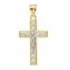 Banter Cubic Zirconia Crucifix Necklace Charm In 10K Two-Tone Gold Charms