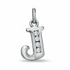 Banter Cubic Zirconia Initial "J" Charm In Sterling Silver Charms