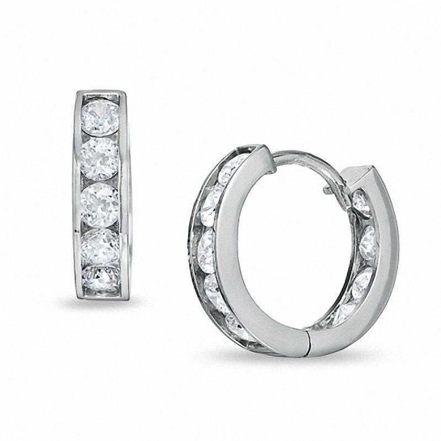 Banter Cubic Zirconia Huggie Earrings In Sterling Silver Earrings