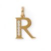 Banter Cubic Zirconia "R" Initial Charm Pendant In 10K Solid Gold Charms