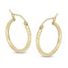 Banter 20Mm Diamond-Cut Hoop Earrings In 10K Tube Hollow Gold Earrings