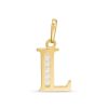 Banter Cubic Zirconia "L" Initial Necklace Charm In 10K Solid Gold Charms