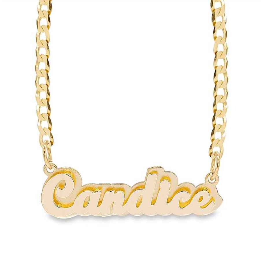 Banter 14K Gold Plate Double Nameplate Curb Chain Necklaces