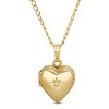 Banter Child'S 14K Gold Fill Heart-Shaped Locket With Cubic Zirconia Etched Star - 15" Necklaces