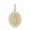 Banter Cubic Zirconia Frame Our Lady Of Guadalupe Oval Two-Tone Necklace Charm In 10K Solid Gold Charms