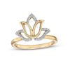 Banter 1/15 Ct. T.W. Diamond Lotus Flower Outline Ring In 10K Gold Rings