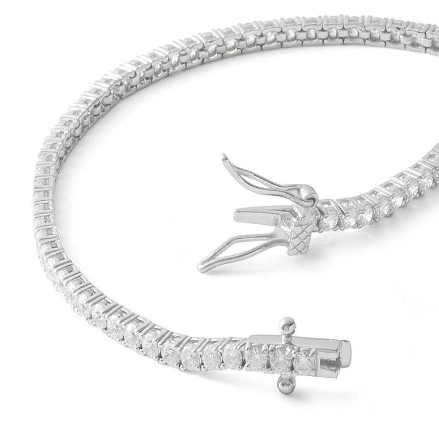 Banter Cubic Zirconia Tennis Bracelet In Sterling Silver - 7.25" Bracelets