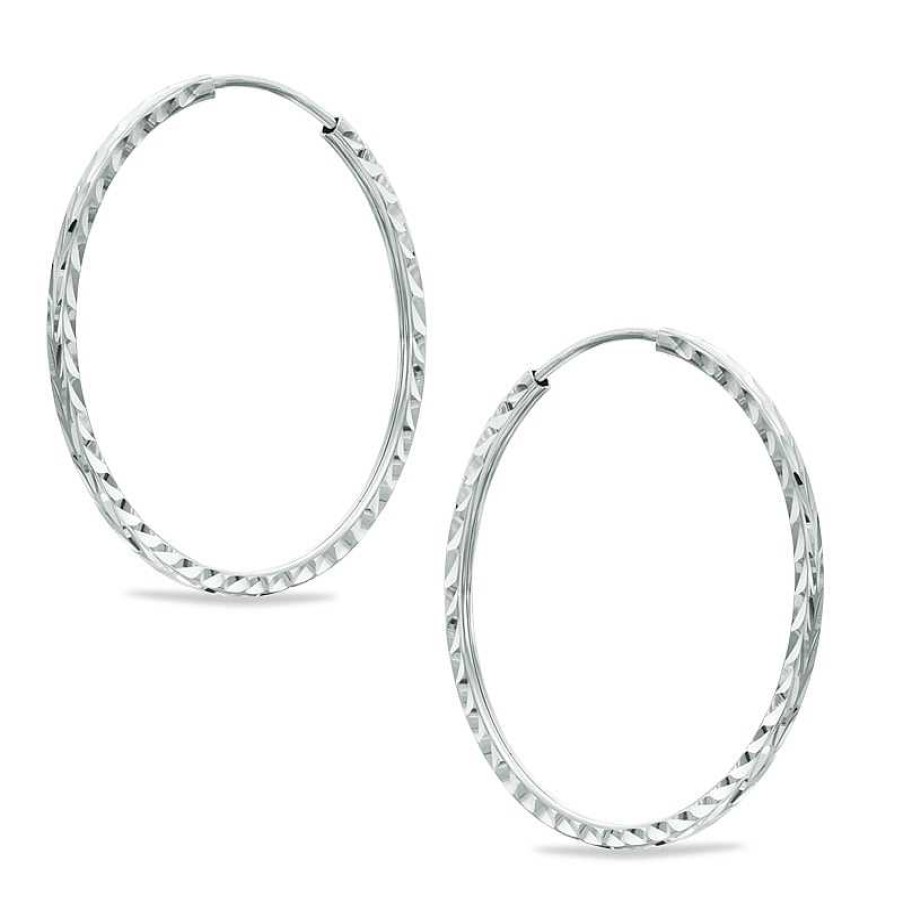 Banter Sterling Silver Diamond-Cut Hoops Earrings