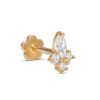 Banter 018 Gauge Marquise And Round Cubic Zirconia Cartilage Barbell In 14K Gold Earrings