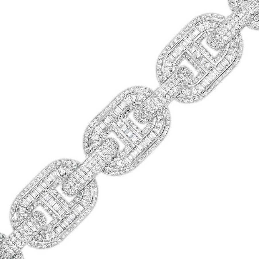 Banter 14Mm Cubic Zirconia Oval Link Chain Bracelet In Sterling Silver - 8.5" Bracelets