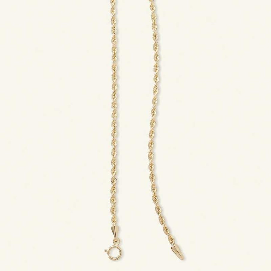 Banter 016 Gauge Ultimate Glitter Diamond-Cut Rope Chain Necklace In 14K Hollow Gold - 20" Necklaces