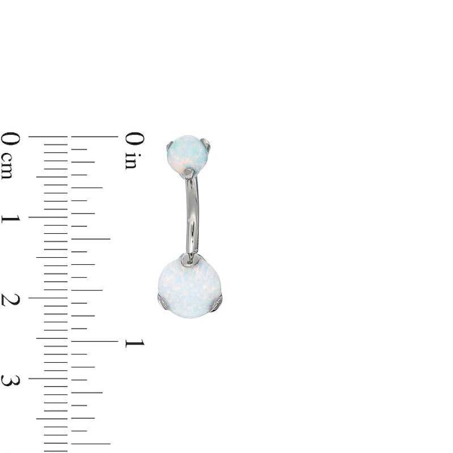 Banter Titanium Lab-Created Opal Belly Button Ring - 14G 7/16" Belly Button