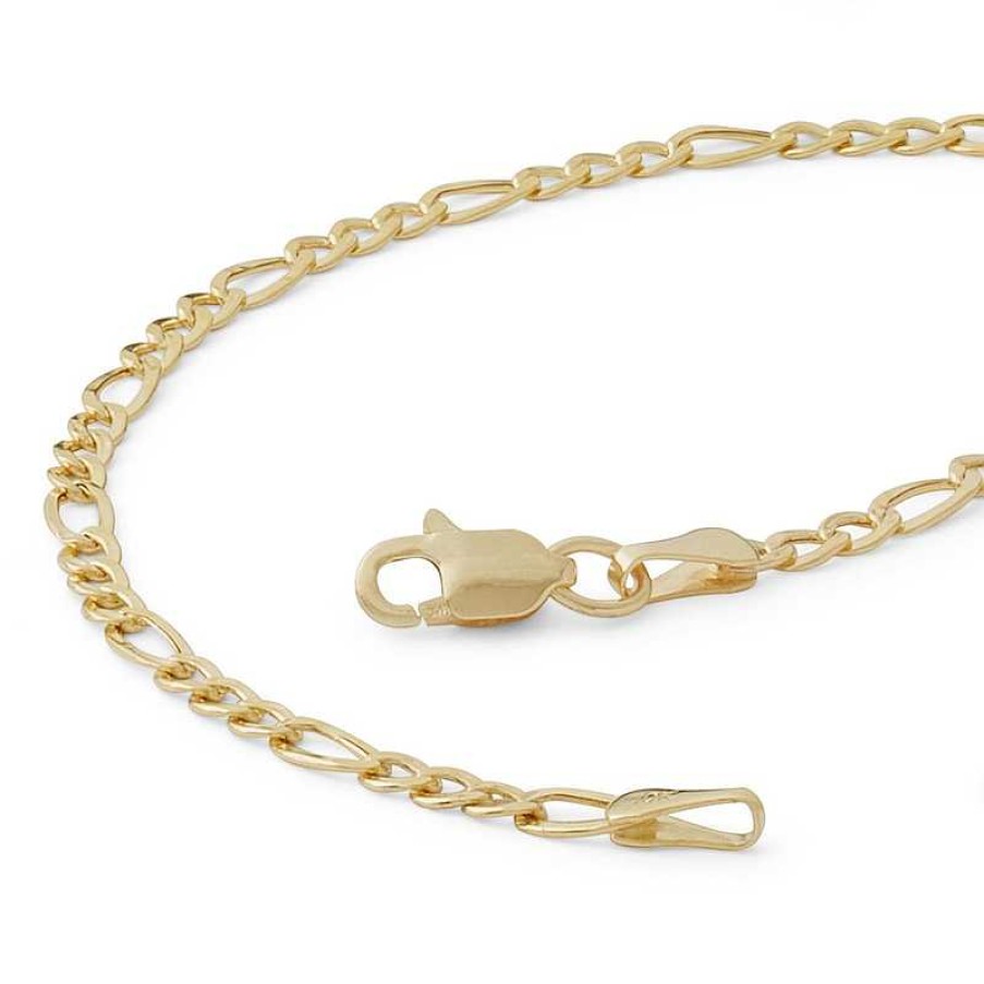 Banter 060 Gauge Figaro Chain Bracelet In 10K Hollow Gold - 7.5" Bracelets