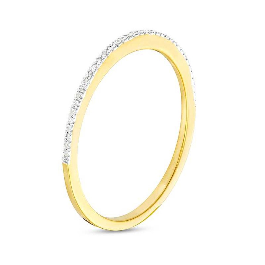 Banter 1/20 Ct. T.W. Diamond Dainty Ring In Sterling Silver With 14K Gold Plate Rings