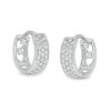 Banter Cubic Zirconia Triple Row Hoop Earrings In Solid Sterling Silver Earrings