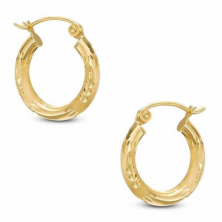 Banter 15Mm Florentine Hoop Earrings In 10K Gold Earrings